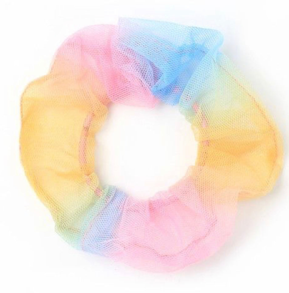 Rainbow Net Scrunchie