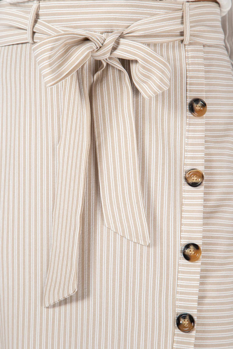 Stripe Button Skirt